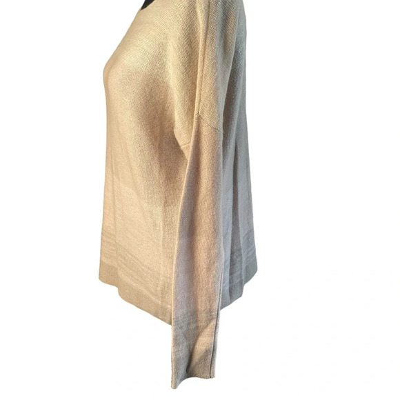 Vince 100% Cashmere Neutrals Colorblock Ombré Lightweight Sweater Blush Ivory S - Picture 6 of 11